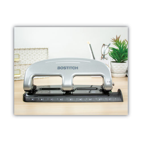 Image of Bostitch® ACI2220 20-Sheet Ez Squeeze Three-Hole Punch, 9/32" Holes, Black/silver