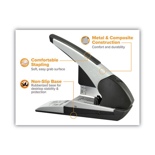 Image of Bostitch® B380HD Auto 180 Xtreme Duty Automatic Stapler, 180-Sheet Capacity, Silver/black