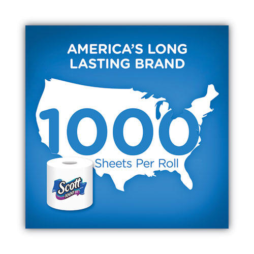 Image of Scott® 20032 1000 Bathroom Tissue, Septic Safe, 1-Ply, White, 1,000 Sheets/Roll, 20 Rolls/Pack, 2 Packs/Carton