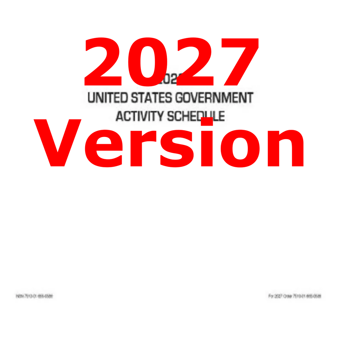 Image of UNICOR 2027 Activity Schedule, 11 x 9, 12-Month (Jan to Dec), Package of 10