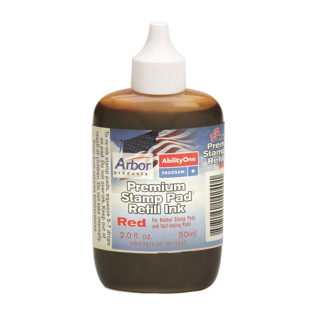 Image of Stamp Pad Ink, 2 oz Bottle, Red Ink, Case of 12