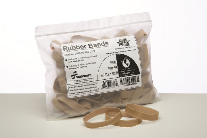 Image of SKILCRAFT® Rubber Bands, Size 84 - 3 1/2" x 1/2"