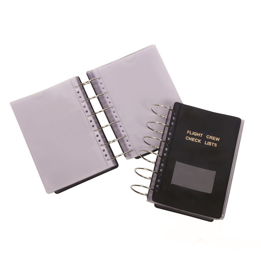 Image of Flight Crew Check Binder, 55 Plastic Envelopes, 5 Fasteners, 6 Rings