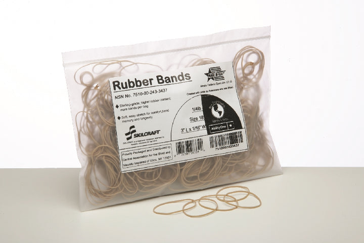 Image of SKILCRAFT® Rubber Bands, Size 18, 3" x 1/16", 1/4 Pound