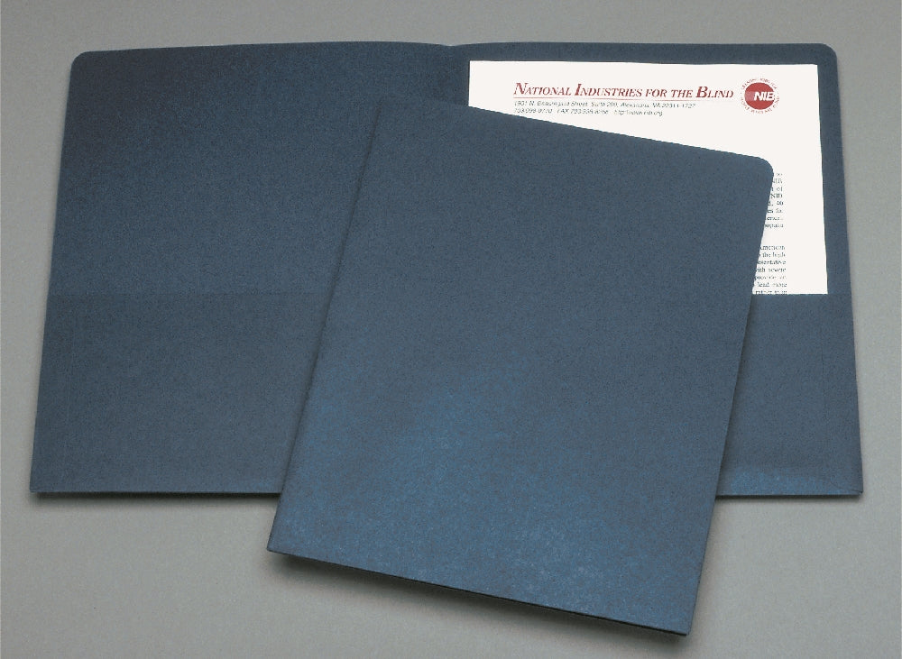 Image of SKILCRAFT® Double Pocket Portfolio, Dark Blue