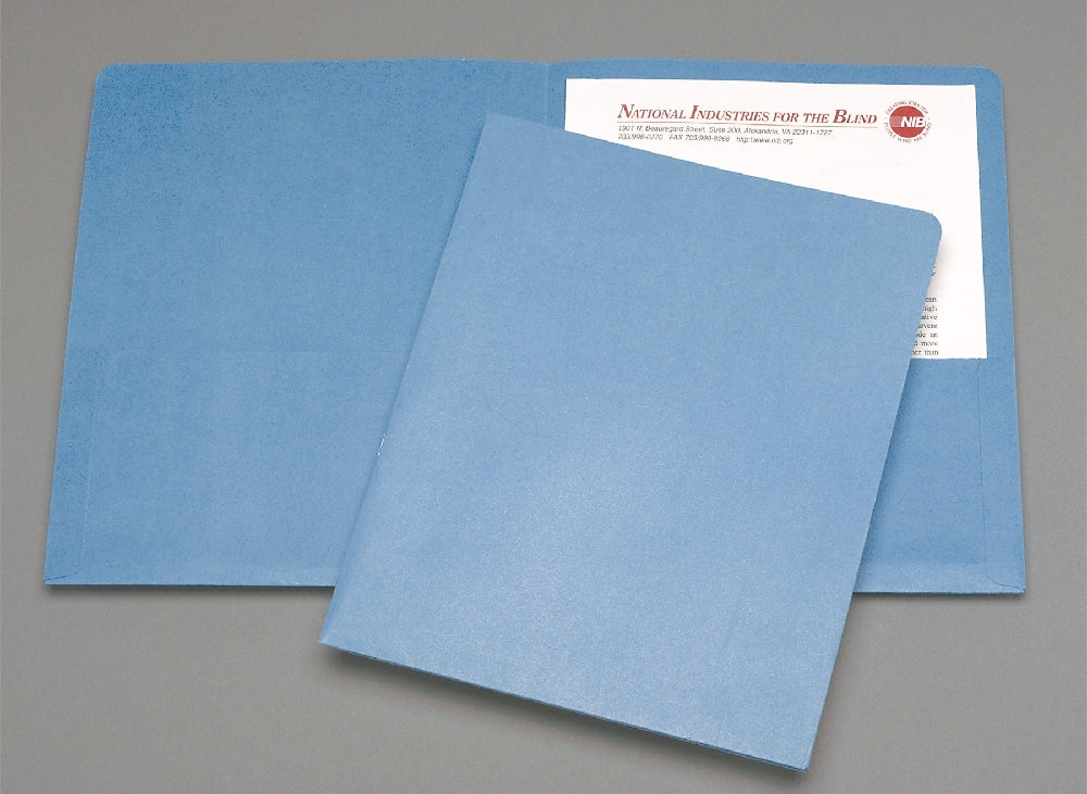 Image of SKILCRAFT® Double Pocket Portfolio, Light Blue
