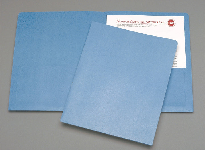 Image of SKILCRAFT® Double Pocket Portfolio, Light Blue