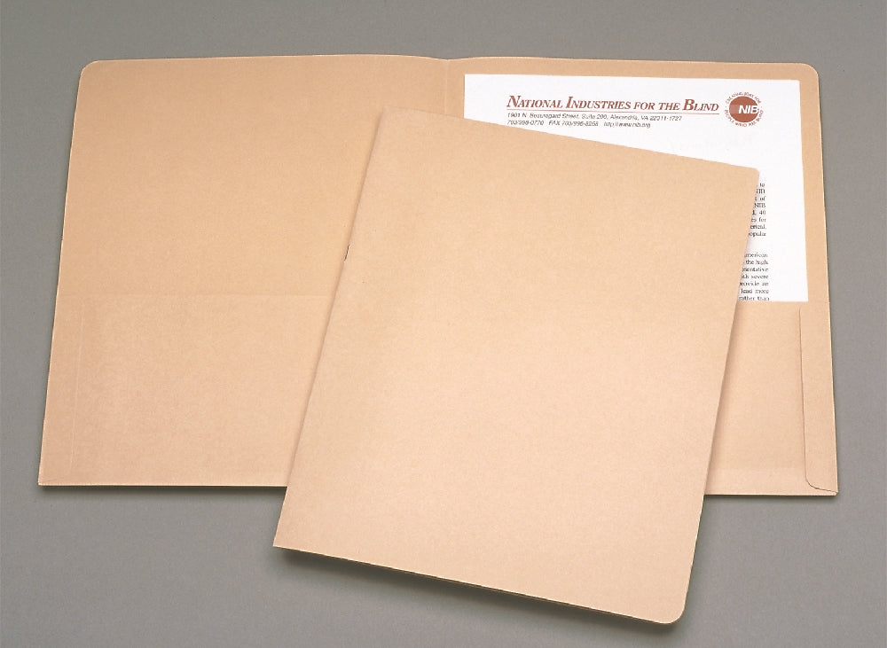 Image of SKILCRAFT® Double Pocket Portfolio, Tan