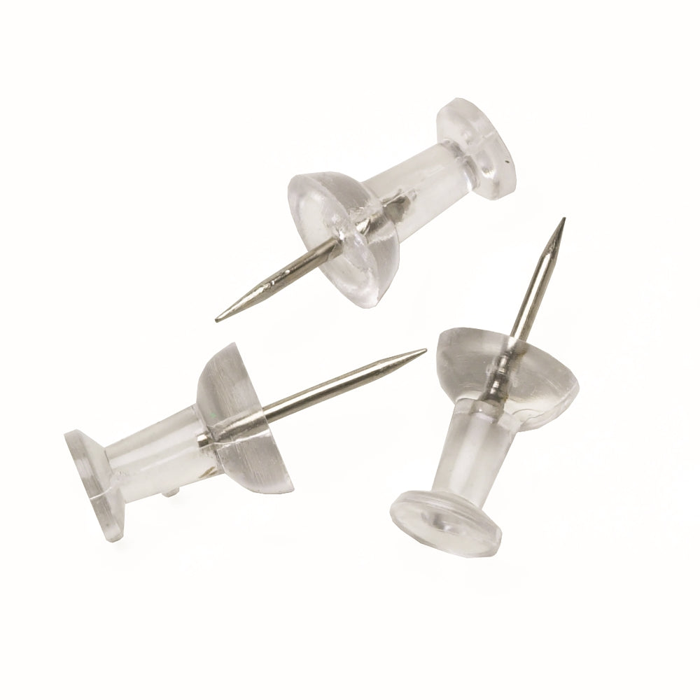 Image of Push Pin, Clear, 100/Box, Case of 20 Boxes