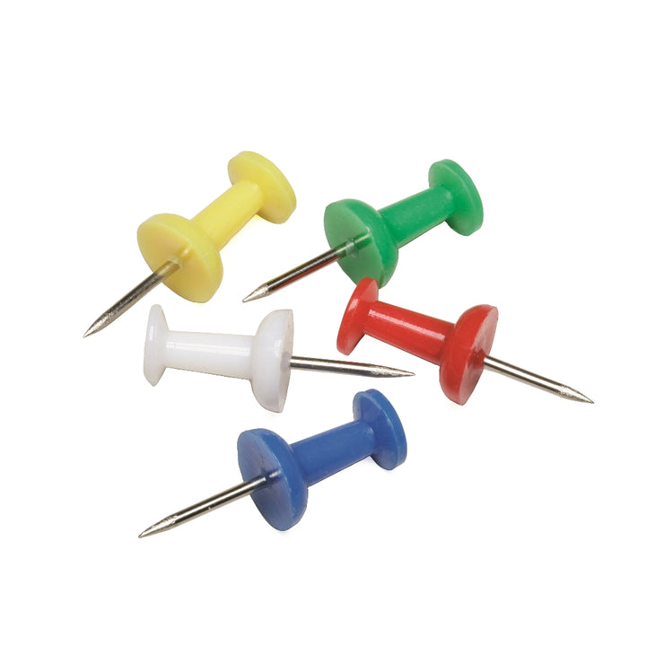 Image of Push Pin, Blue/Green/Red, 100/Box, Case of 20 Boxes