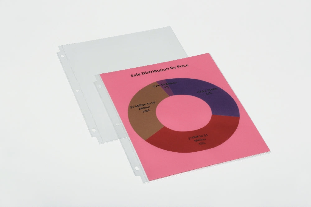 Image of SKILCRAFT® Transparent Recycled Document Protectors, 3 Hole Punched
