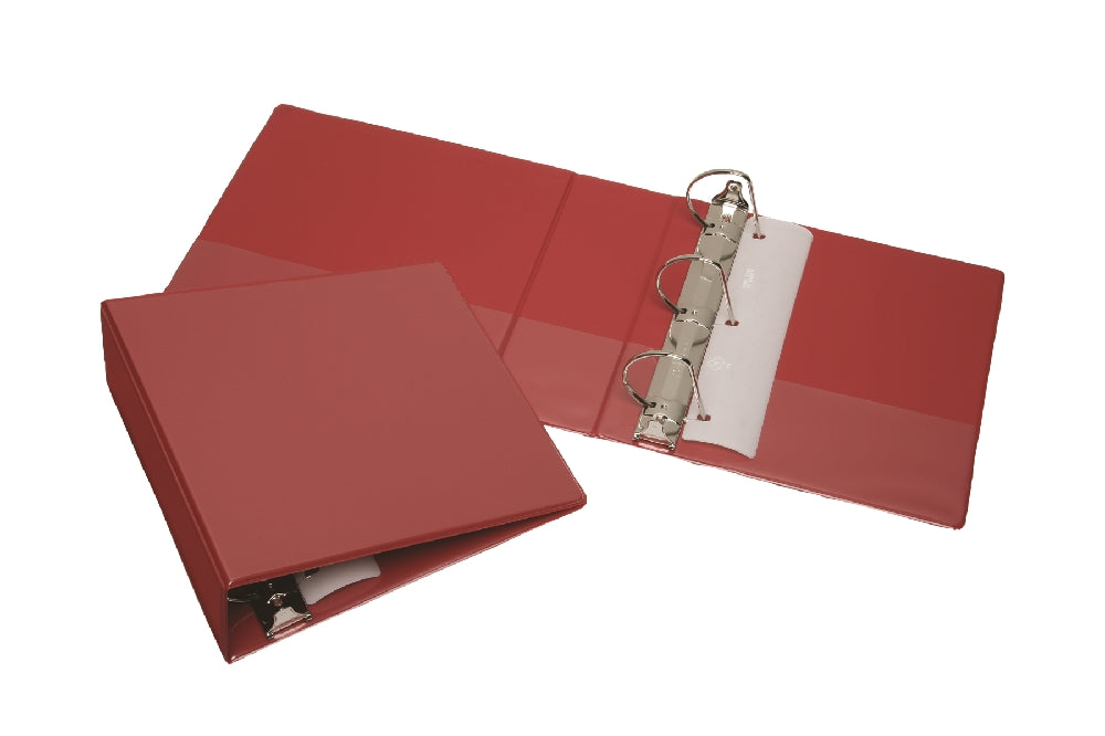 Slant-D Ring View Binder, 3" Capacity, Red