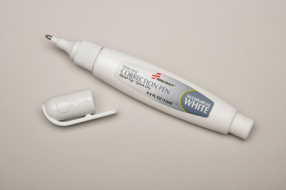 Image of SKILCRAFT® Correction Pen, Multi-Purpose, White, Case of 24