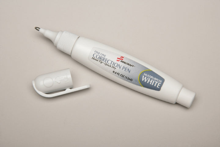 Image of SKILCRAFT® Correction Pen, Multi-Purpose, White, Case of 24