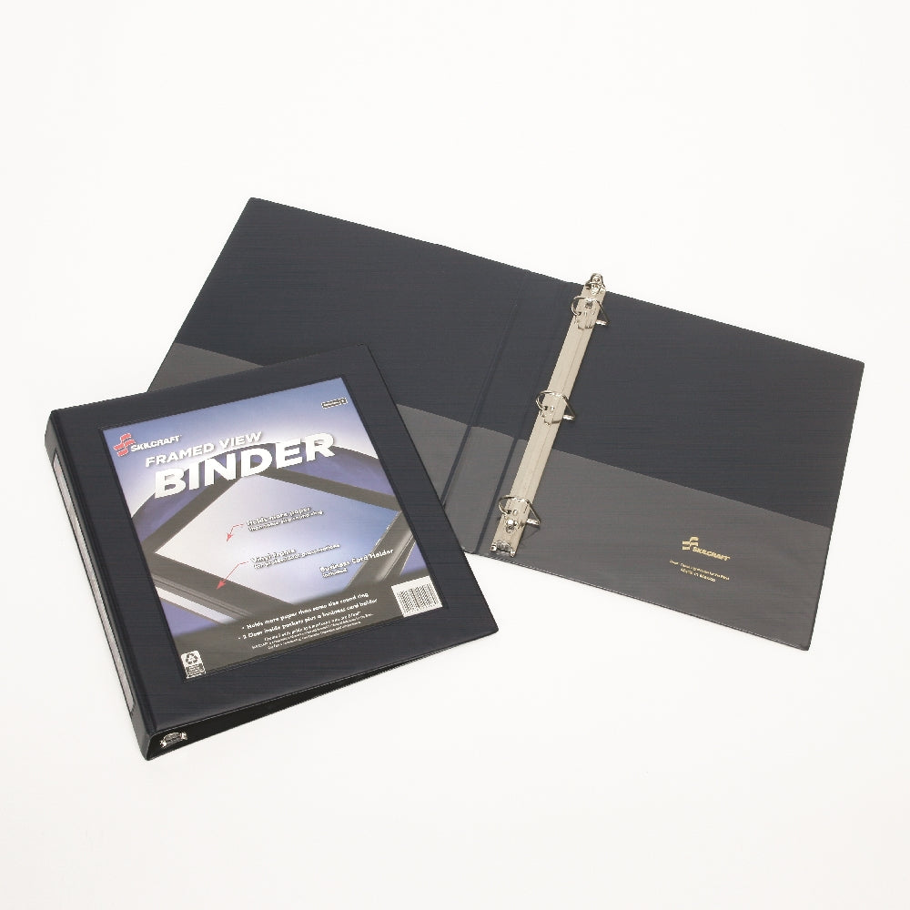 Framed Slant-D Ring View Binder, Navy Blue, 1-1/2" Capacity
