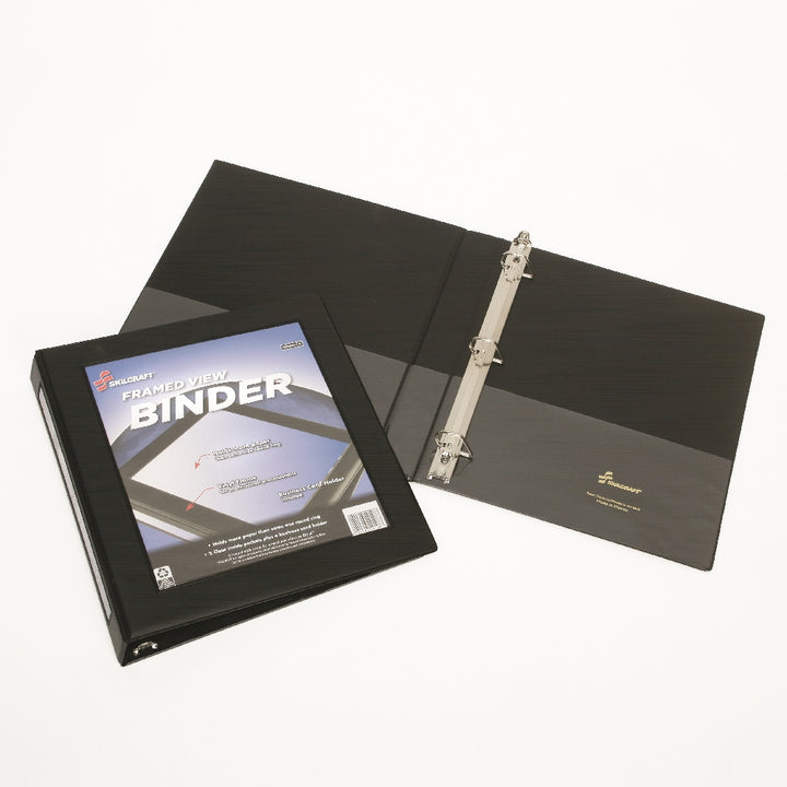 Framed Slant-D Ring View Binder, Black, 1-1/2" Capacity