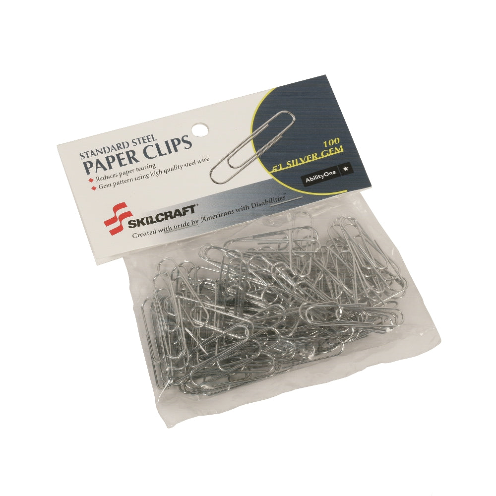 Image of SKILCRAFT® Paper Clips, w/Header Card, 100/Package, Case of 250