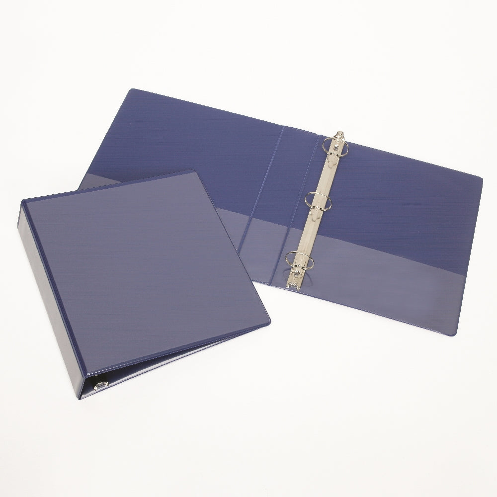 Round Ring View Binder, Blue, 3" Capacity w/ Sheet Lifters