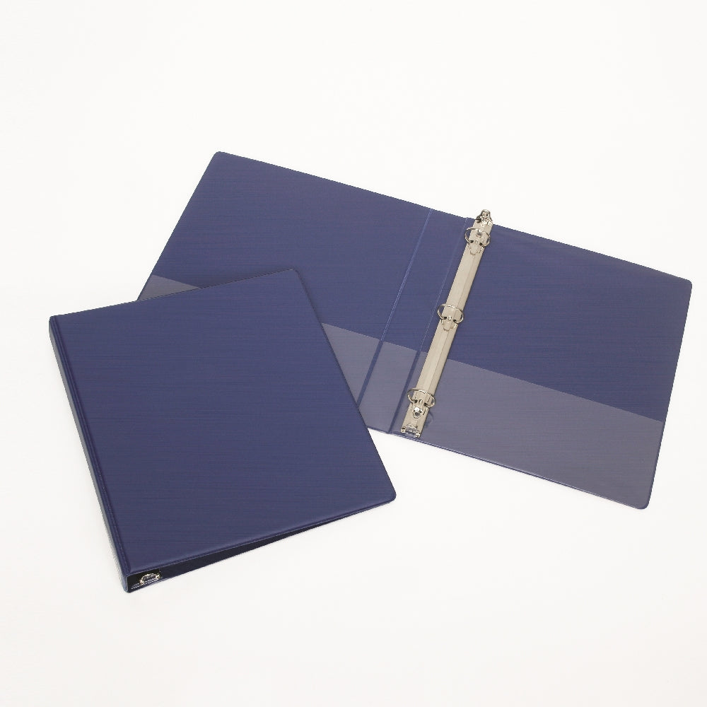 Round Ring Binder, Blue, 3" Capacity w/ Sheet Lifters
