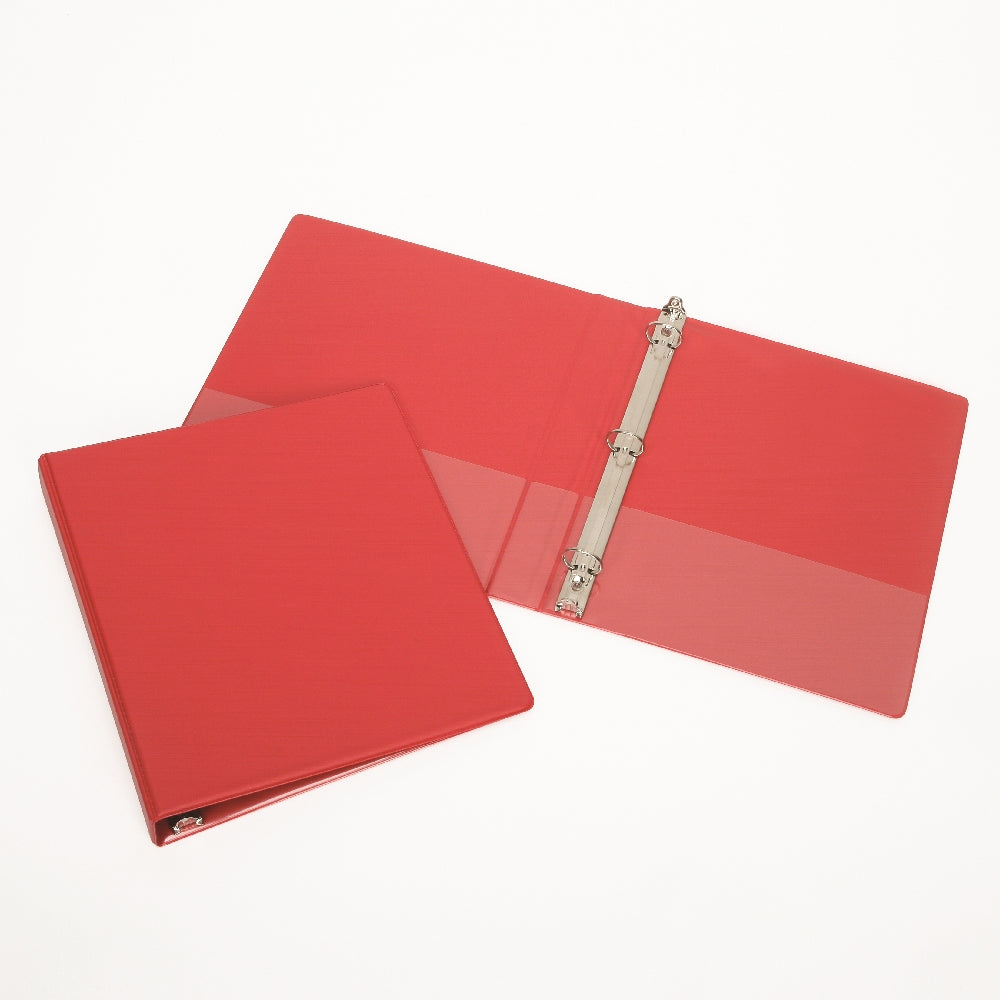 Round Ring Binder, Red, 3" Capacity w/ Sheet Lifters