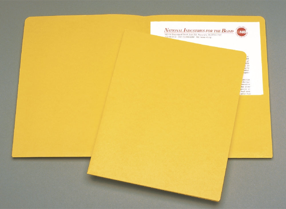 Image of SKILCRAFT® Double Pocket Portfolio, Yellow