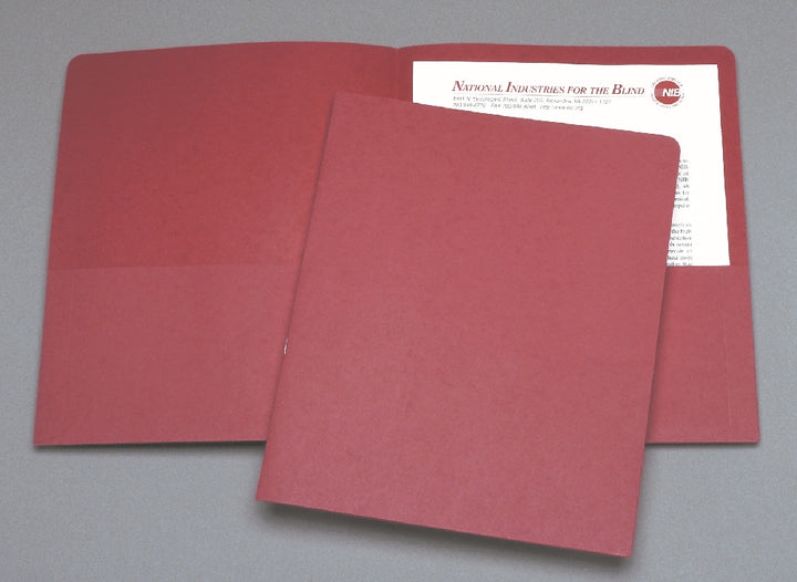 Image of SKILCRAFT® Double Pocket Portfolio, Red