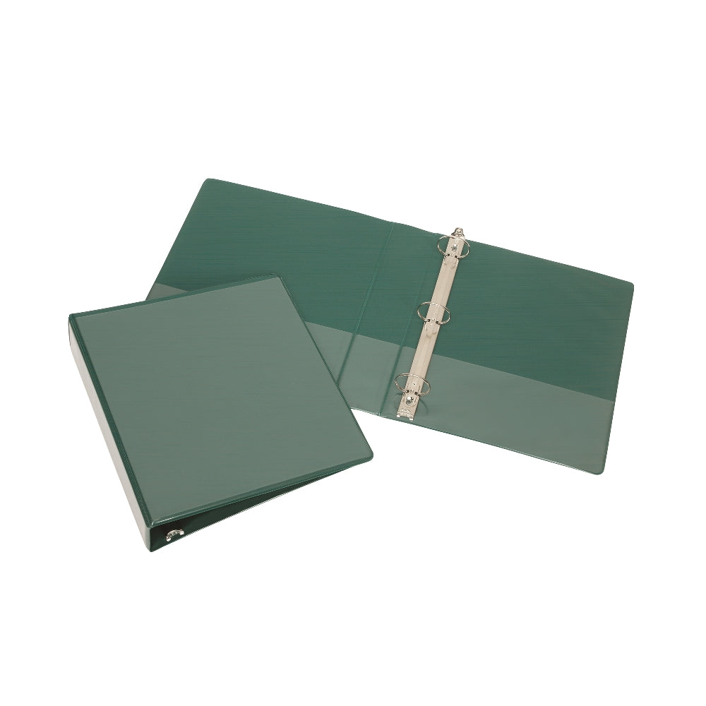 Image of SKILCRAFT® Round Ring View Binder, Green, 1-1/2" Capacity w/ Sheet Lifters