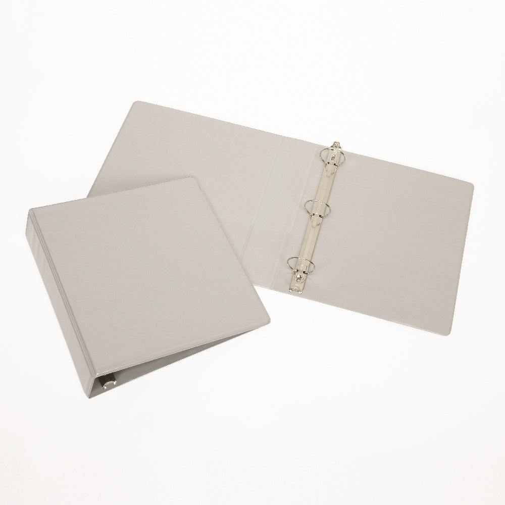 Image of SKILCRAFT® Round Ring View Binder, Gray, 1-1/2" Capacity w/ Sheet Lifters, Case of 12