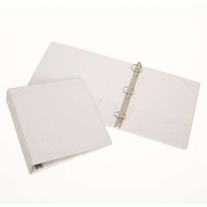 Round Ring View Binder, White, 1-1/2" Capacity w/ Sheet Lifters