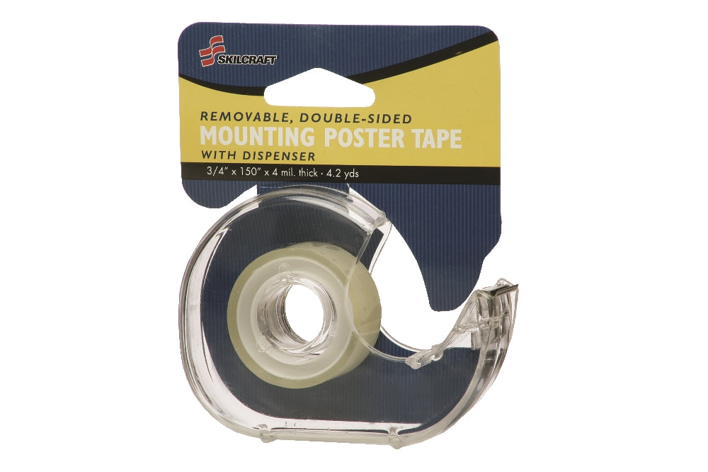 Image of SKILCRAFT® Double Sided Tape, Removable, Mounting Poster Tape, 3/4" x 150", Case of 12 Rolls