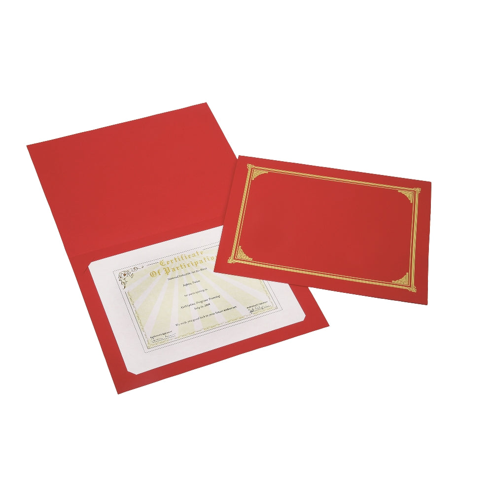 Image of SKILCRAFT® Certificate Holder, Red, 6/Package, Case of 25 6-packs