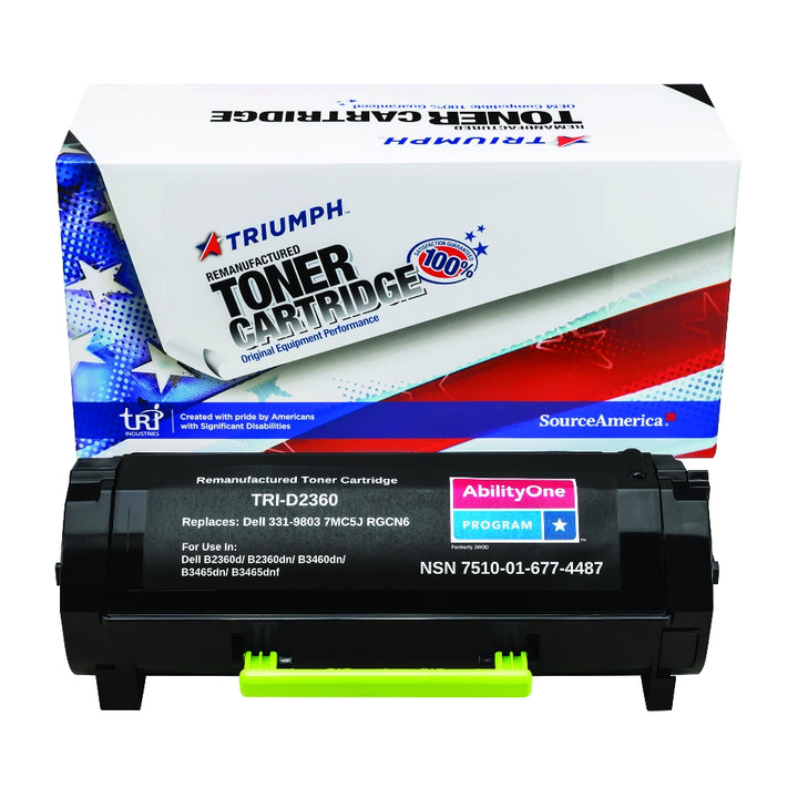 Image of SKILCRAFT® Remanufactured Toner Cartridge for Dell B2360/B3460/B3465, Page Yield 2.5k, Black