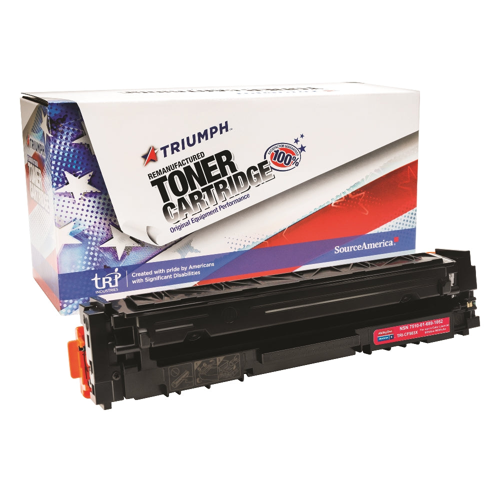 Image of SKILCRAFT® Remanufactured High Yield Toner Cartridge for HP CF503X (HP 202X), Page Yield 2.5k, Magenta
