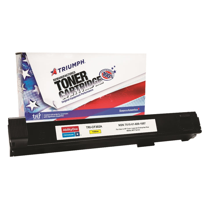 Image of SKILCRAFT® Remanufactured Toner Cartridge for HP CF302A (HP 827A), Page Yield 32k, Yellow