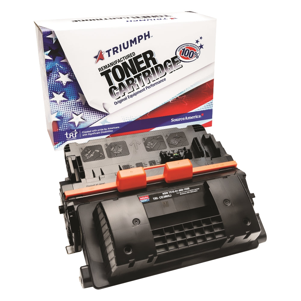 Image of SKILCRAFT® Remanufactured Extended Yield Black Toner Cartridge for HP CE390X (HP 90XJ), Page Yield 30k, Black