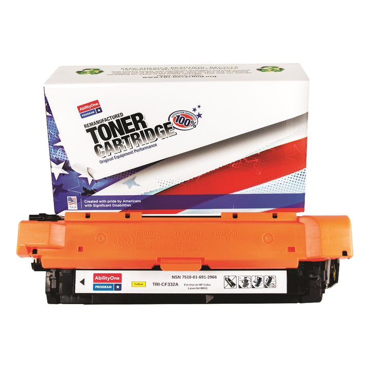 Image of SKILCRAFT® Remanufactured Toner Cartridge for HP CF332A (HP 654A), Page Yield 15k, Yellow