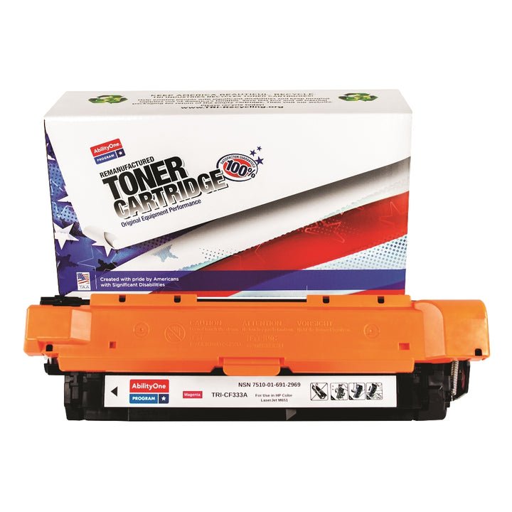Image of SKILCRAFT® Remanufactured Toner Cartridge for HP CF333A (HP 654A), Page Yield 15k, Magenta