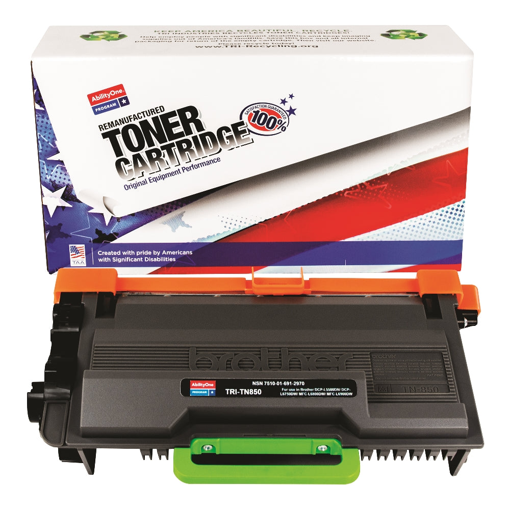 Image of SKILCRAFT® Remanufactured High Yield Toner Cartridge for Brother TN850, Page Yield 8k, Black