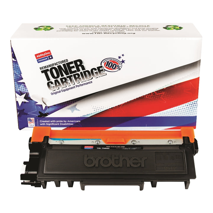 Image of SKILCRAFT® Remanufactured High Yield Toner Cartridge for Brother TN660, Page Yield 2.6k, Black