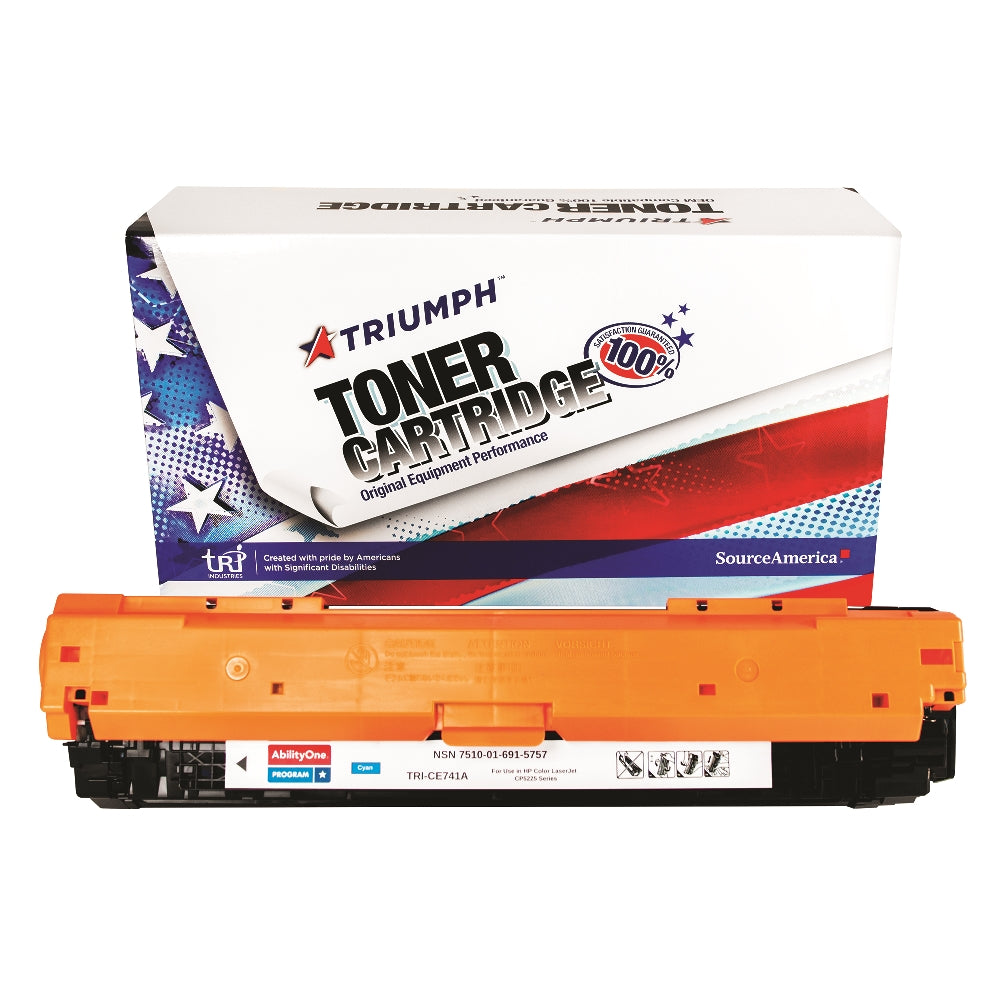 Image of SKILCRAFT® Remanufactured Toner Cartridge for HP CE741A (HP 307A), Page Yield 7.3k, Cyan
