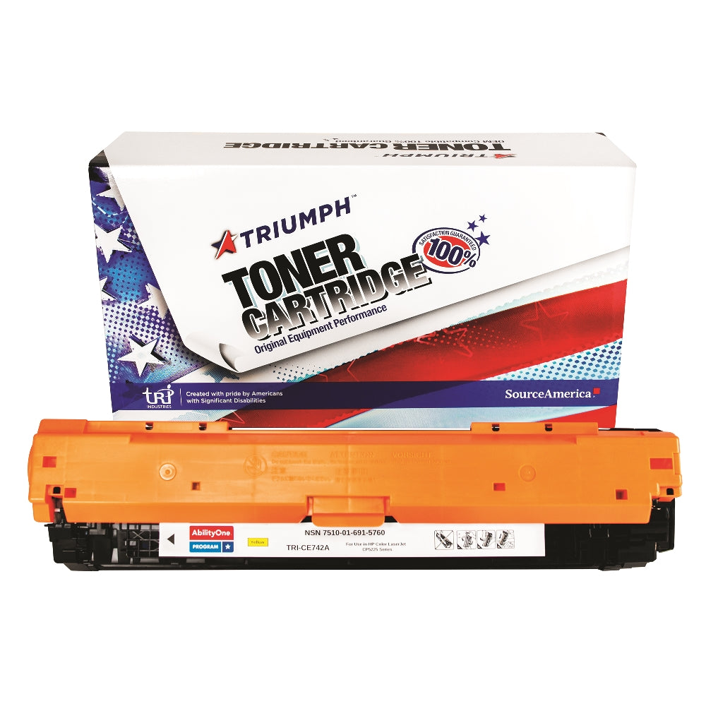 Image of SKILCRAFT® Remanufactured Toner Cartridge for HP CE742A (HP 307A), Page Yield 7.3k, Yellow