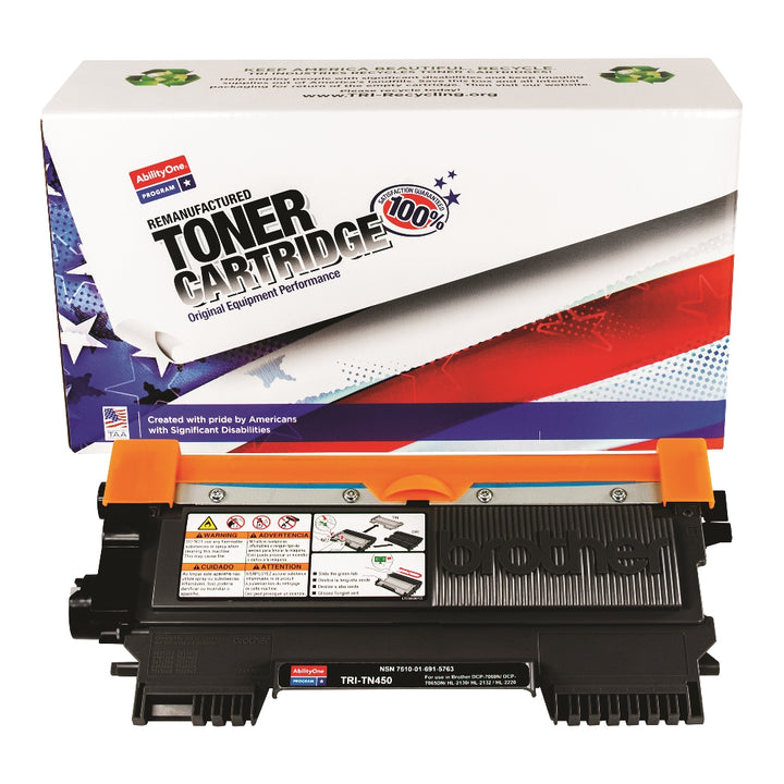 Image of SKILCRAFT® Remanufactured High Yield Toner Cartridge for Brother TN450, Page Yield 2.6k, Black