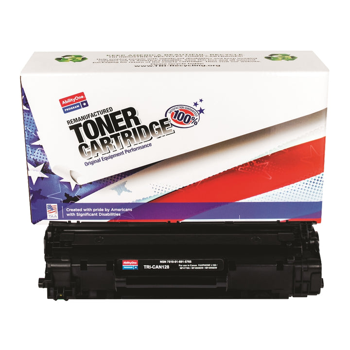 Image of SKILCRAFT® Remanufactured Toner Cartridge for Canon 3500B001AA (128), Page Yield 2.1k, Black