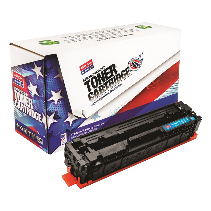 Image of SKILCRAFT® Remanufactured High Yield Toner Cartridge for HP CF401X (HP 201X), Page Yield 2.3k, Cyan
