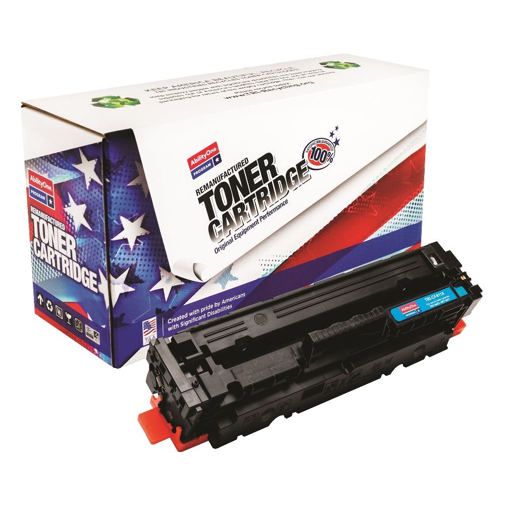 Image of SKILCRAFT® Remanufactured High Yield Toner Cartridge for HP CF411X (HP 410X), Page Yield 5k, Cyan