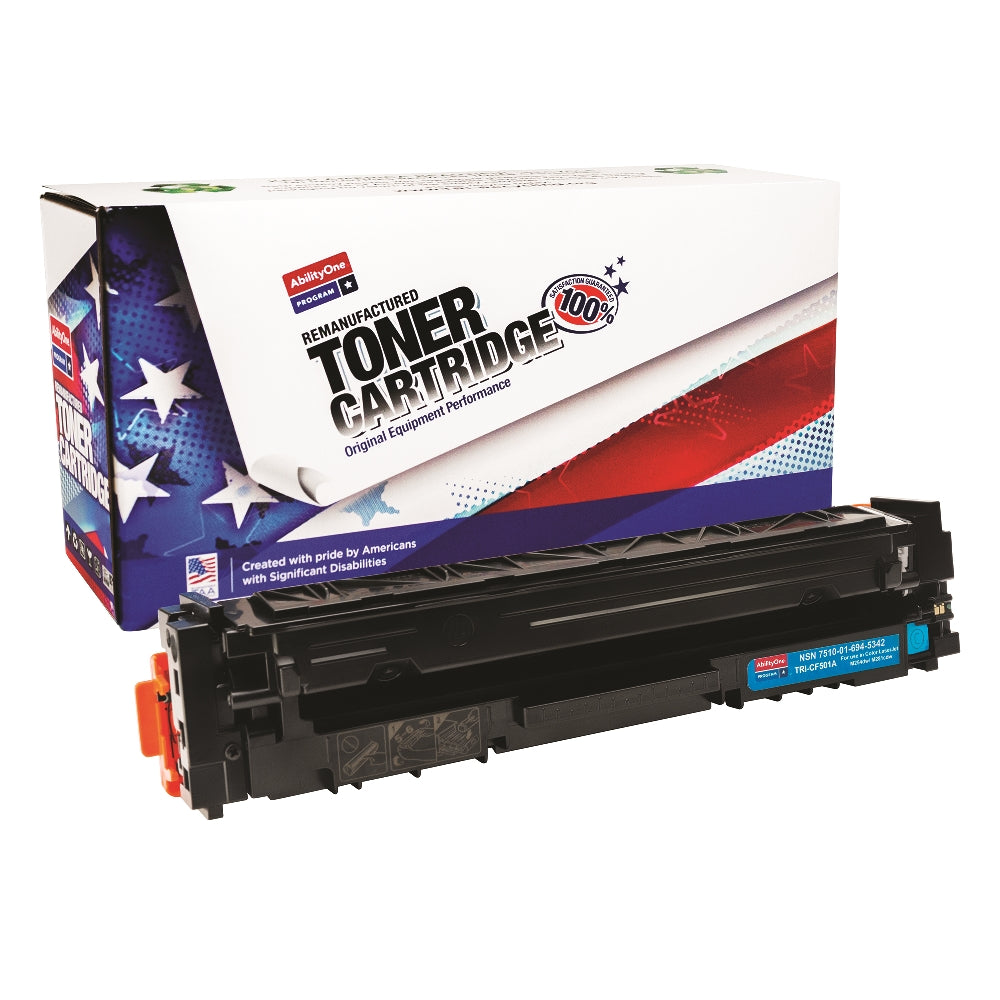Image of SKILCRAFT® Remanufactured Toner Cartridge for HP CF501A (HP 202A), Page Yield 1.3k, Cyan