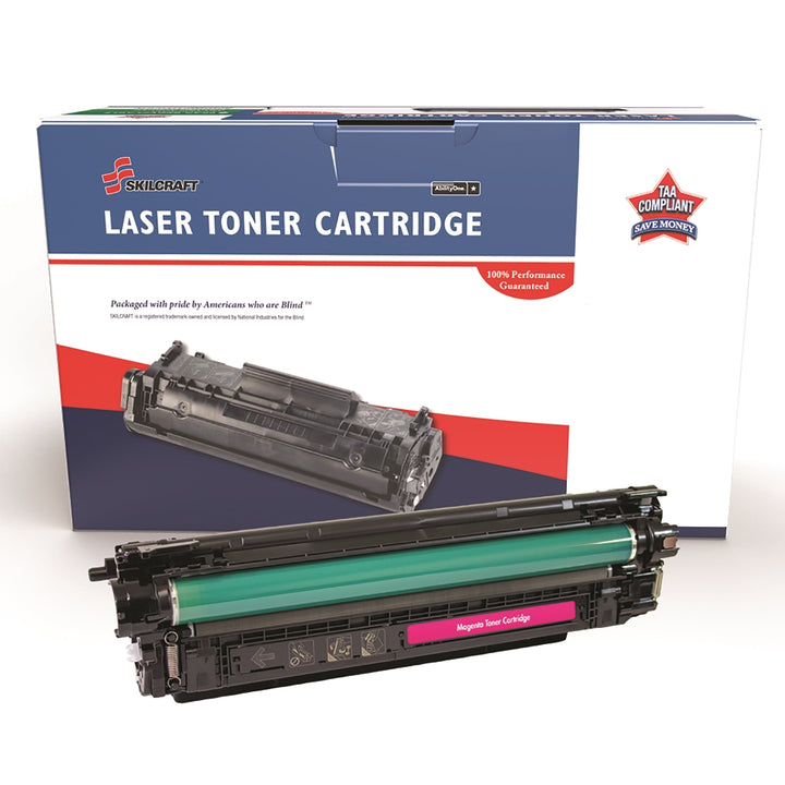 Image of SKILCRAFT® Remanufactured Toner Cartridge for HP CF453A (HP 655A), Page Yield 10.5k, Magenta