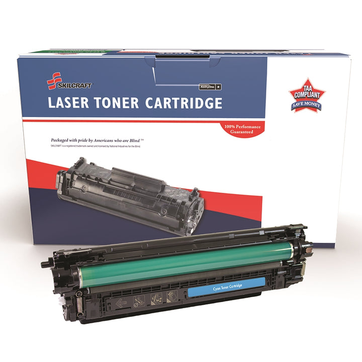 Image of SKILCRAFT® Remanufactured Toner Cartridge for HP CF451A (HP 655A), Page Yield 10.5k, Cyan