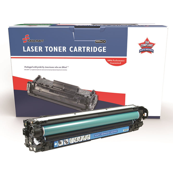 Image of SKILCRAFT® Remanufactured Toner Cartridge for HP CE271A (HP 650A), Page Yield 15k, Cyan