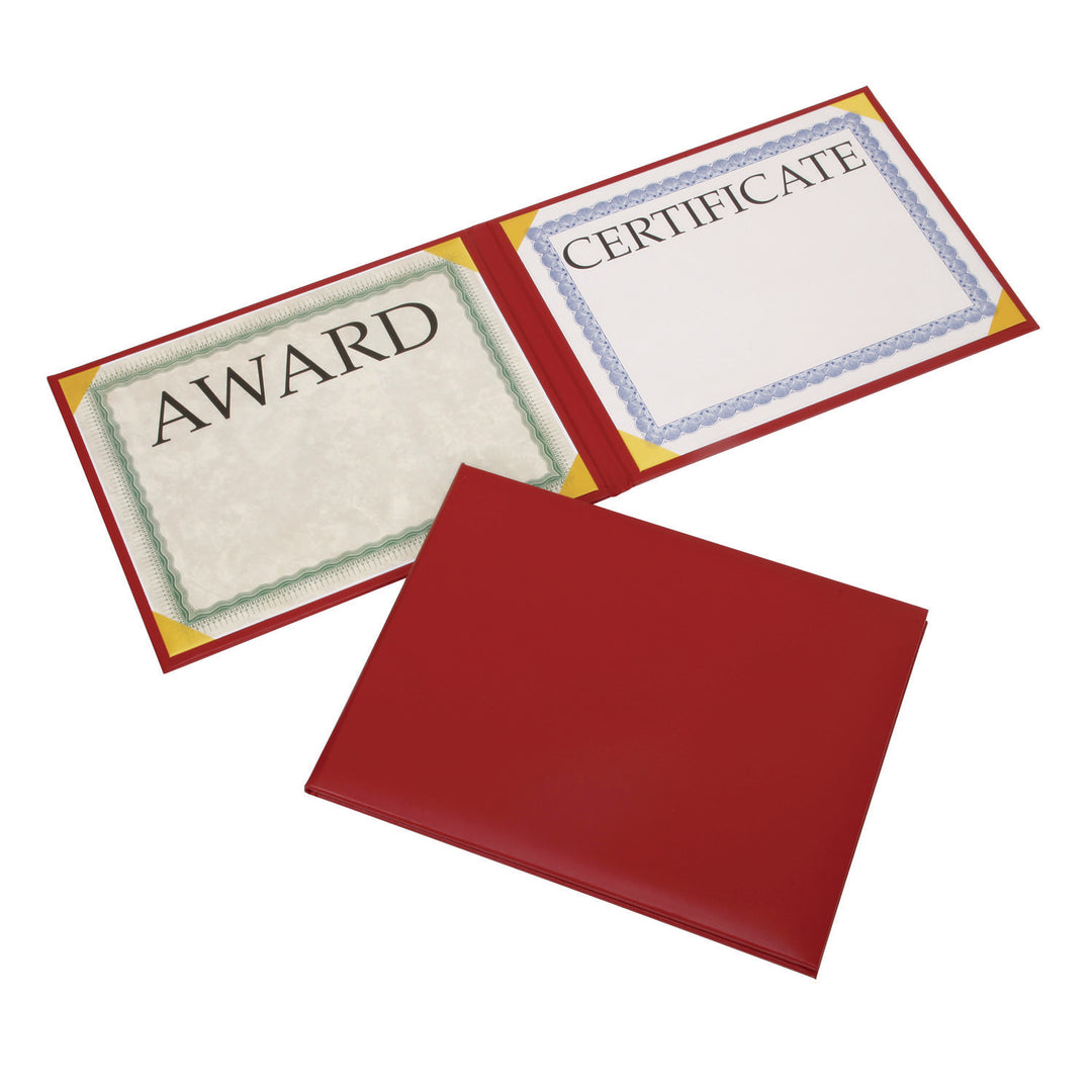 Image of Awards Certificate Binder - Padded Cover - No Seal - Landscape - 11.625" x 9.125" - Red